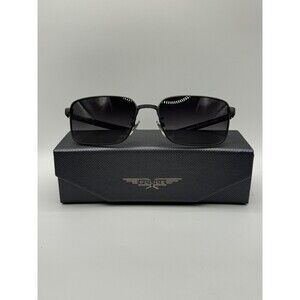 Police SPLA54 Grey Metal Rectangle Designer Sunglasses NEW Retail $300+